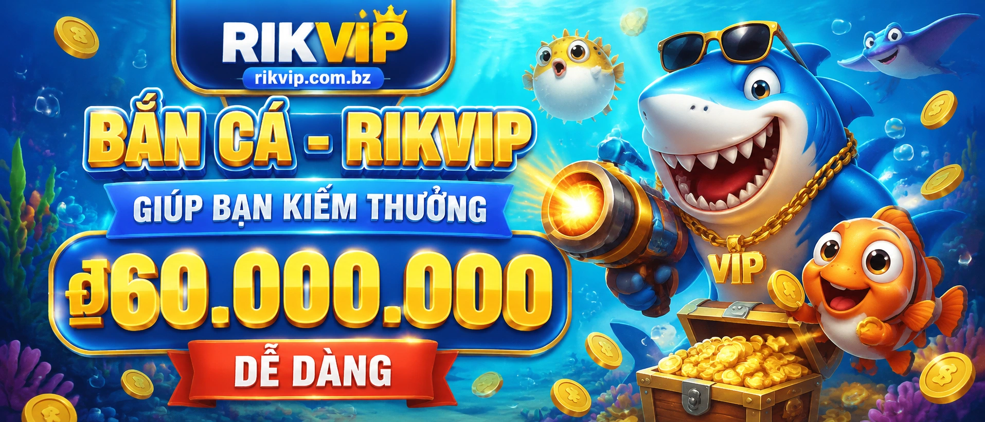 Liên hệ Rikvip.com.bz | Casino, No hu, Ban ca 5 rikvip fish banner 2