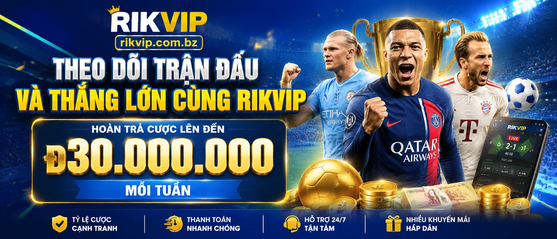 Liên hệ Rikvip.com.bz | Casino, No hu, Ban ca 14 rikvip sports banner 2